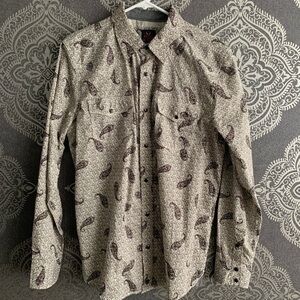 MOONSHINE SPIRIT MEN'S TATTOO PAISLEY PRINT LONG SLEEVE SNAP WESTERN SHIRT
